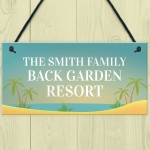 Back Garden Sign Funny Personalised Garden Sign For Outdoor