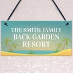 Back Garden Sign Funny Personalised Garden Sign For Outdoor