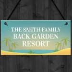 Back Garden Sign Funny Personalised Garden Sign For Outdoor