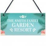 GARDEN RESORT Sign Personalised Garden Sign For Outdoor