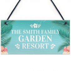GARDEN RESORT Sign Personalised Garden Sign For Outdoor
