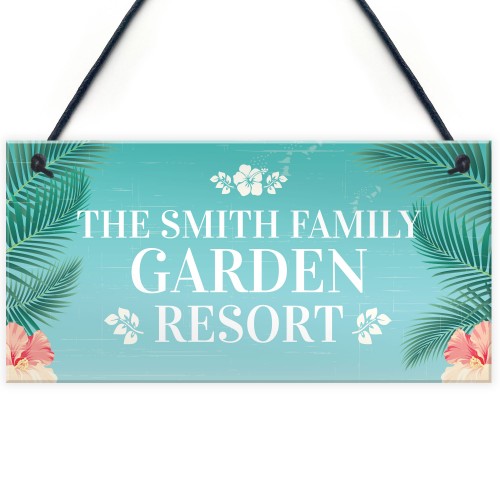 GARDEN RESORT Sign Personalised Garden Sign For Outdoor