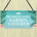 GARDEN RESORT Sign Personalised Garden Sign For Outdoor