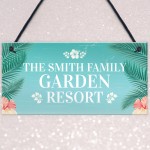 GARDEN RESORT Sign Personalised Garden Sign For Outdoor