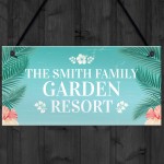 GARDEN RESORT Sign Personalised Garden Sign For Outdoor