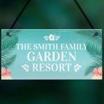 GARDEN RESORT Sign Personalised Garden Sign For Outdoor