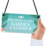 GARDEN RESORT Sign Personalised Garden Sign For Outdoor