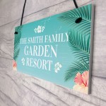 GARDEN RESORT Sign Personalised Garden Sign For Outdoor