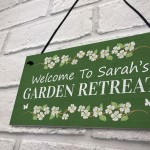 Garden Retreat Sign Personalised Garden Signs For Outdoor Floral