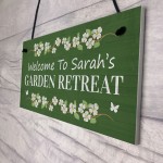 Garden Retreat Sign Personalised Garden Signs For Outdoor Floral