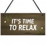 Garden Sign For Outdoor Time To Relax Novelty Hot Tub Sign Funny