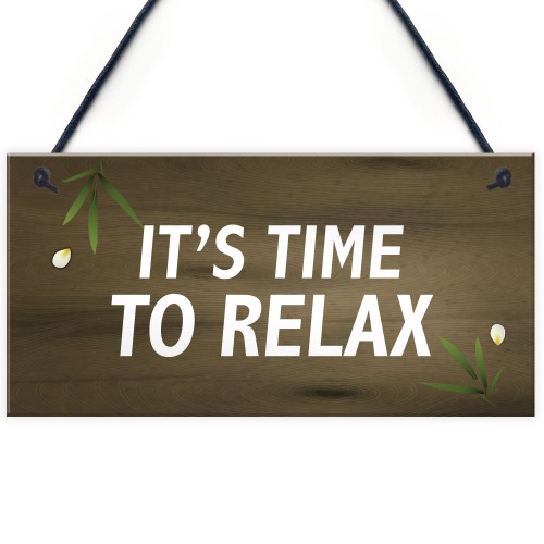 Garden Sign For Outdoor Time To Relax Novelty Hot Tub Sign Funny
