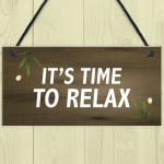 Garden Sign For Outdoor Time To Relax Novelty Hot Tub Sign Funny