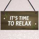 Garden Sign For Outdoor Time To Relax Novelty Hot Tub Sign Funny