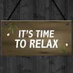Garden Sign For Outdoor Time To Relax Novelty Hot Tub Sign Funny
