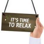 Garden Sign For Outdoor Time To Relax Novelty Hot Tub Sign Funny