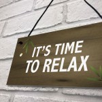 Garden Sign For Outdoor Time To Relax Novelty Hot Tub Sign Funny