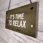 Garden Sign For Outdoor Time To Relax Novelty Hot Tub Sign Funny