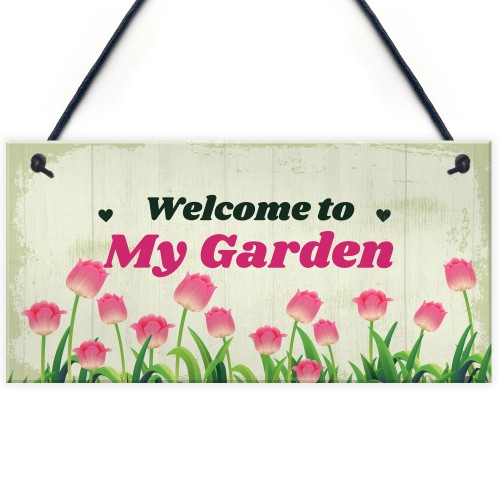 Garden Sign For Outdoor Welcome Sign Hanging Wall Door Plaque