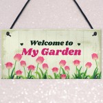 Garden Sign For Outdoor Welcome Sign Hanging Wall Door Plaque