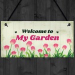 Garden Sign For Outdoor Welcome Sign Hanging Wall Door Plaque