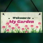Garden Sign For Outdoor Welcome Sign Hanging Wall Door Plaque
