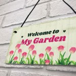 Garden Sign For Outdoor Welcome Sign Hanging Wall Door Plaque