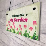 Garden Sign For Outdoor Welcome Sign Hanging Wall Door Plaque
