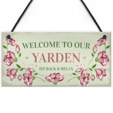 Yarden Sign For Outdoor Welcome Sign For Garden Summerhouse