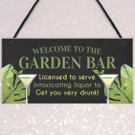 Garden Plaque For Outdoor Garden Bar Sign Alcohol Gift