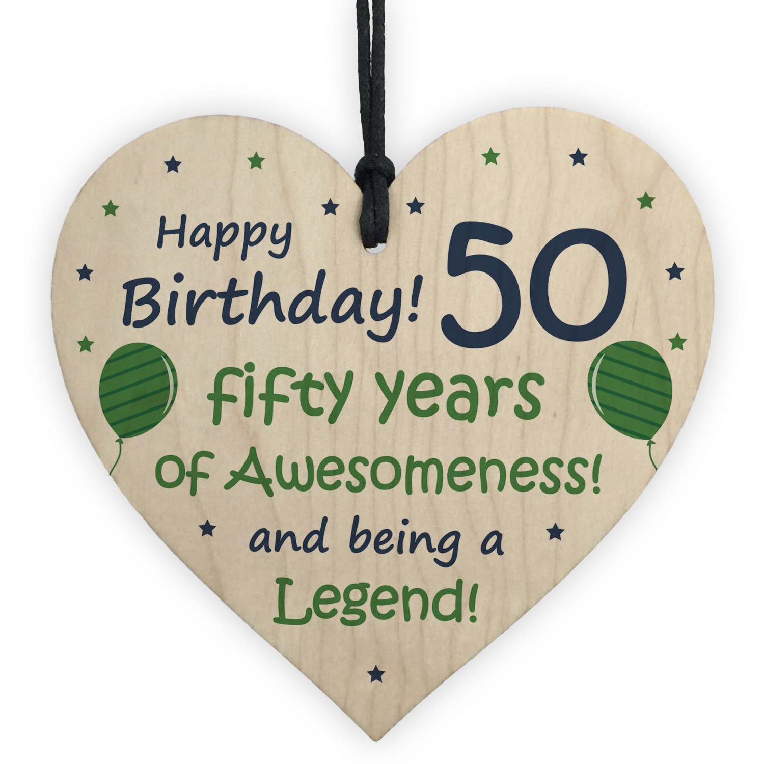 50th Birthday Gifts For Men Women Wood Heart Funny 50th Birthday