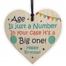 Funny Joke Birthday Gift For Women Men Wood Heart 50th 60th