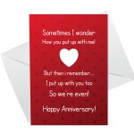 Funny Joke Anniversary Card For Men Women Boyfriend Husband Card