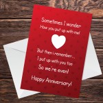 Funny Joke Anniversary Card For Men Women Boyfriend Husband Card