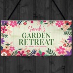 Personalised Garden Retreat Sign Gift For Her Garden Shed Signs