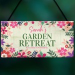 Personalised Garden Retreat Sign Gift For Her Garden Shed Signs