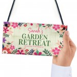 Personalised Garden Retreat Sign Gift For Her Garden Shed Signs
