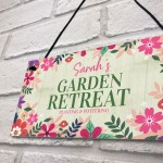 Personalised Garden Retreat Sign Gift For Her Garden Shed Signs