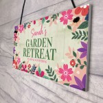 Personalised Garden Retreat Sign Gift For Her Garden Shed Signs