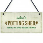 Potting Shed Personalised Hanging Garden Sign For Allotment