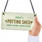 Potting Shed Personalised Hanging Garden Sign For Allotment