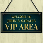 Personalised Vip Bar Sign For Home Bar Man Cave Hanging Garden