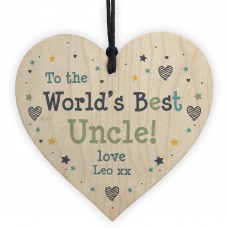 Uncle Gifts For Birthday Wood Heart Thank You Gift Personalised 
