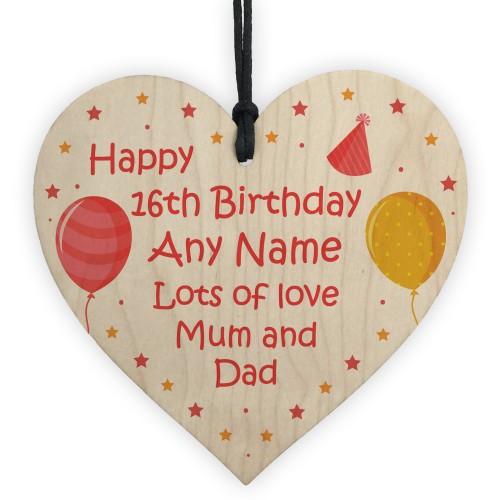 Personalised Birthday Gift For Daughter Son Wood Heart Gift