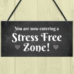 Stress Free Zone Hanging Garden Home Decor Sign Home Bar Sign