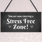 Stress Free Zone Hanging Garden Home Decor Sign Home Bar Sign