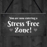 Stress Free Zone Hanging Garden Home Decor Sign Home Bar Sign