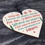 Novelty Teacher Gift Wood Heart Thank You Gift