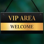 Welcome VIP AREA Home Bar Hanging Signs BBQ Beer Garden