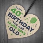 Happy 40th Birthday Gifts Novelty Wooden Heart Birthday Gifts
